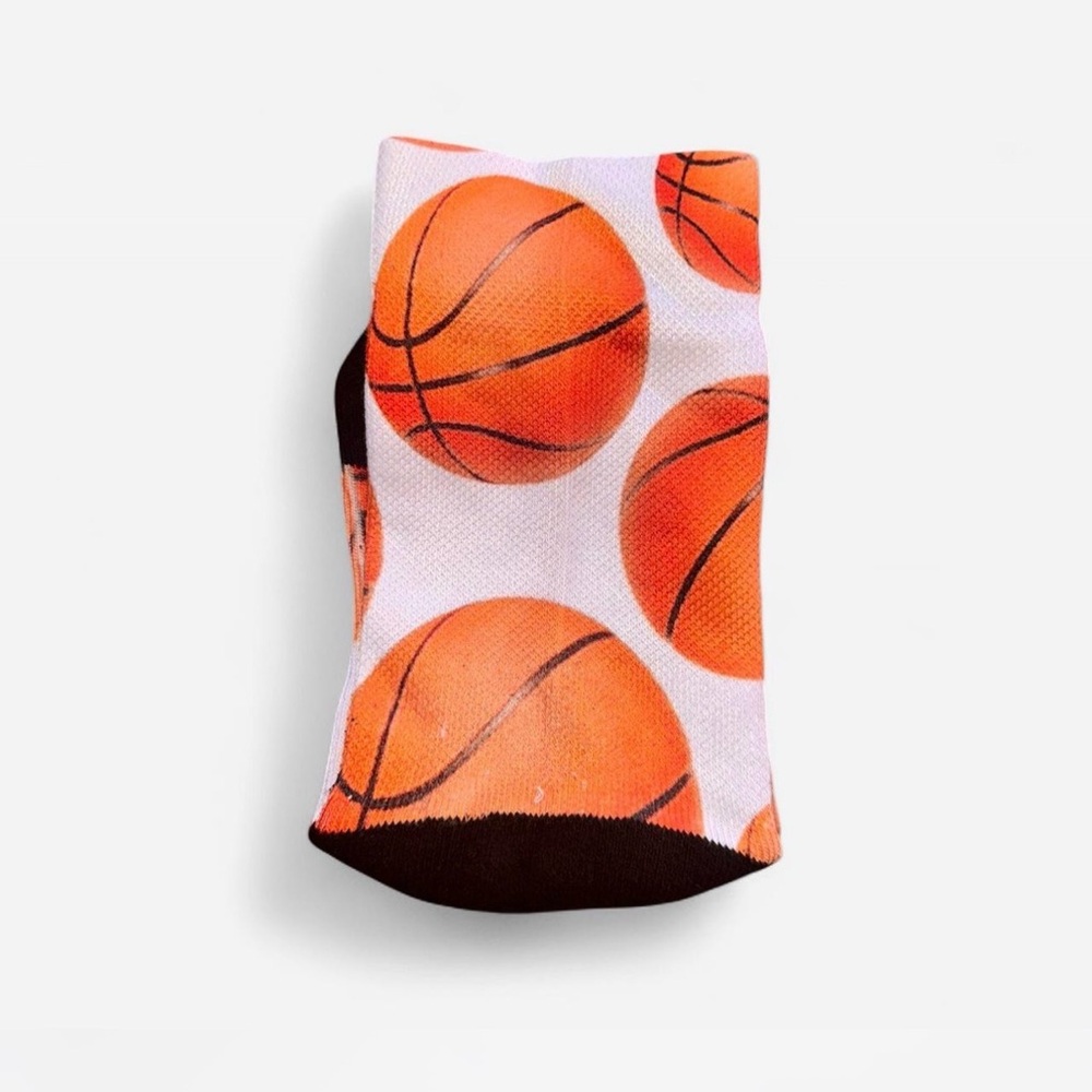 🏀 Boys Fresh Brand Basketball Print Athletic Crew Socks S/M NWOT
